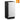Stainless steel refrigerator with black top on a white background